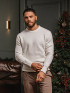 Off White Detail Texture Sweater