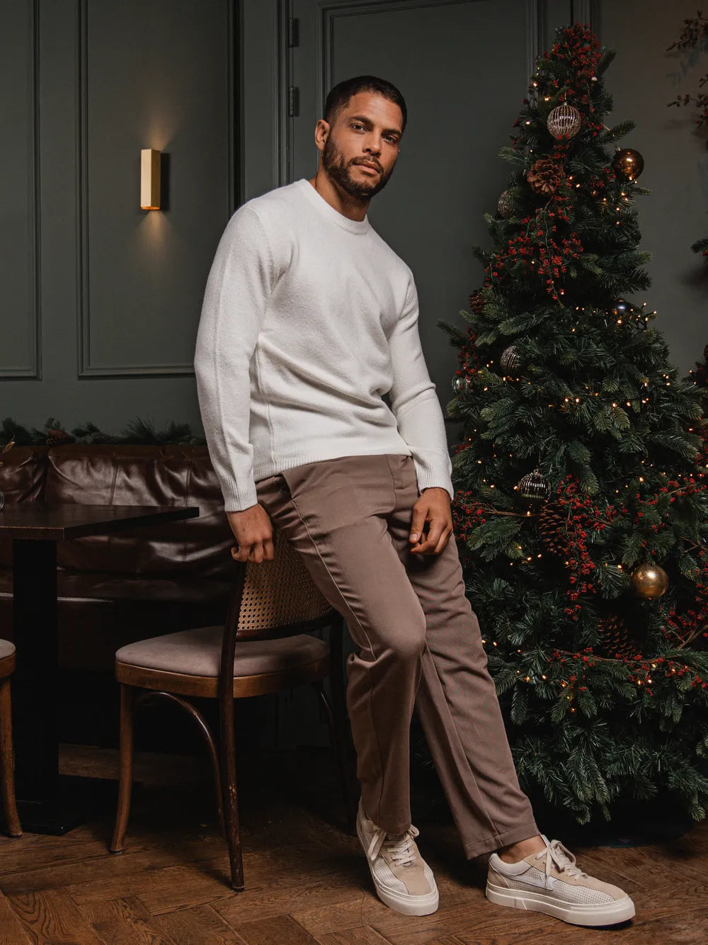 Off White Detail Texture Sweater