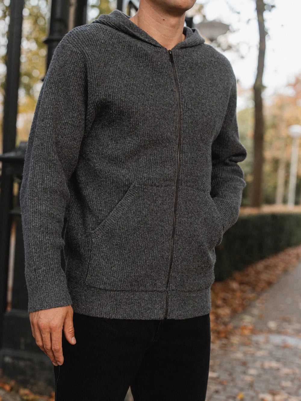 Dark Grey Oversized Knit Vest