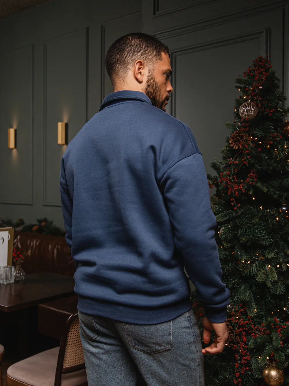 Grüner Chamonix V-Ausschnitt Polo-Pullover