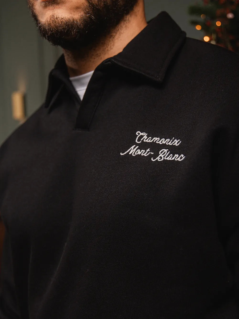 Grüner Chamonix V-Ausschnitt Polo-Pullover