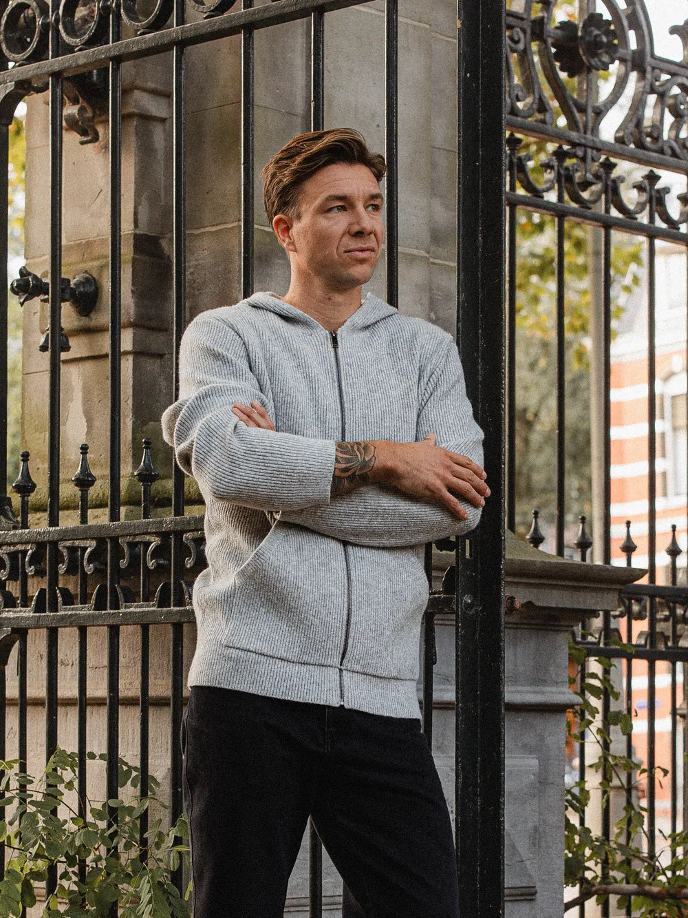 Light Grey Oversized Knit Vest