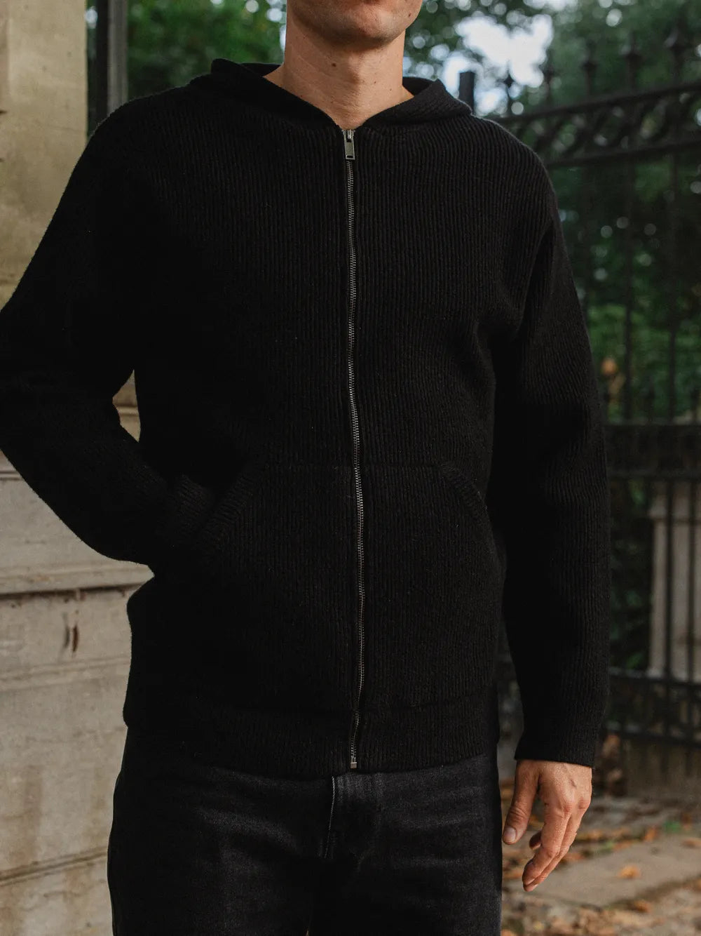 Black Oversized Knit Vest