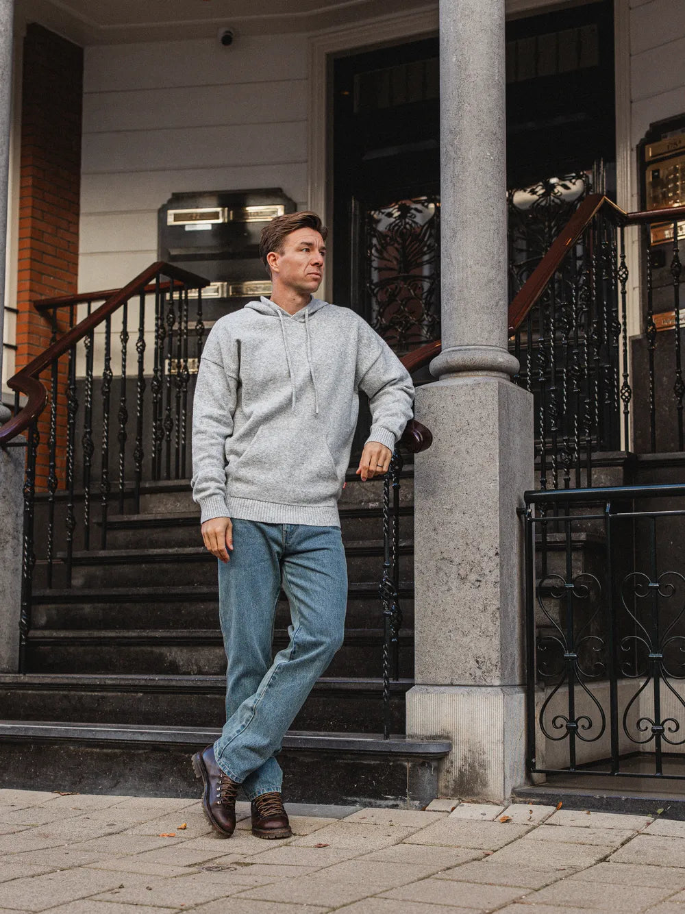 Light Grey Knit Hoodie