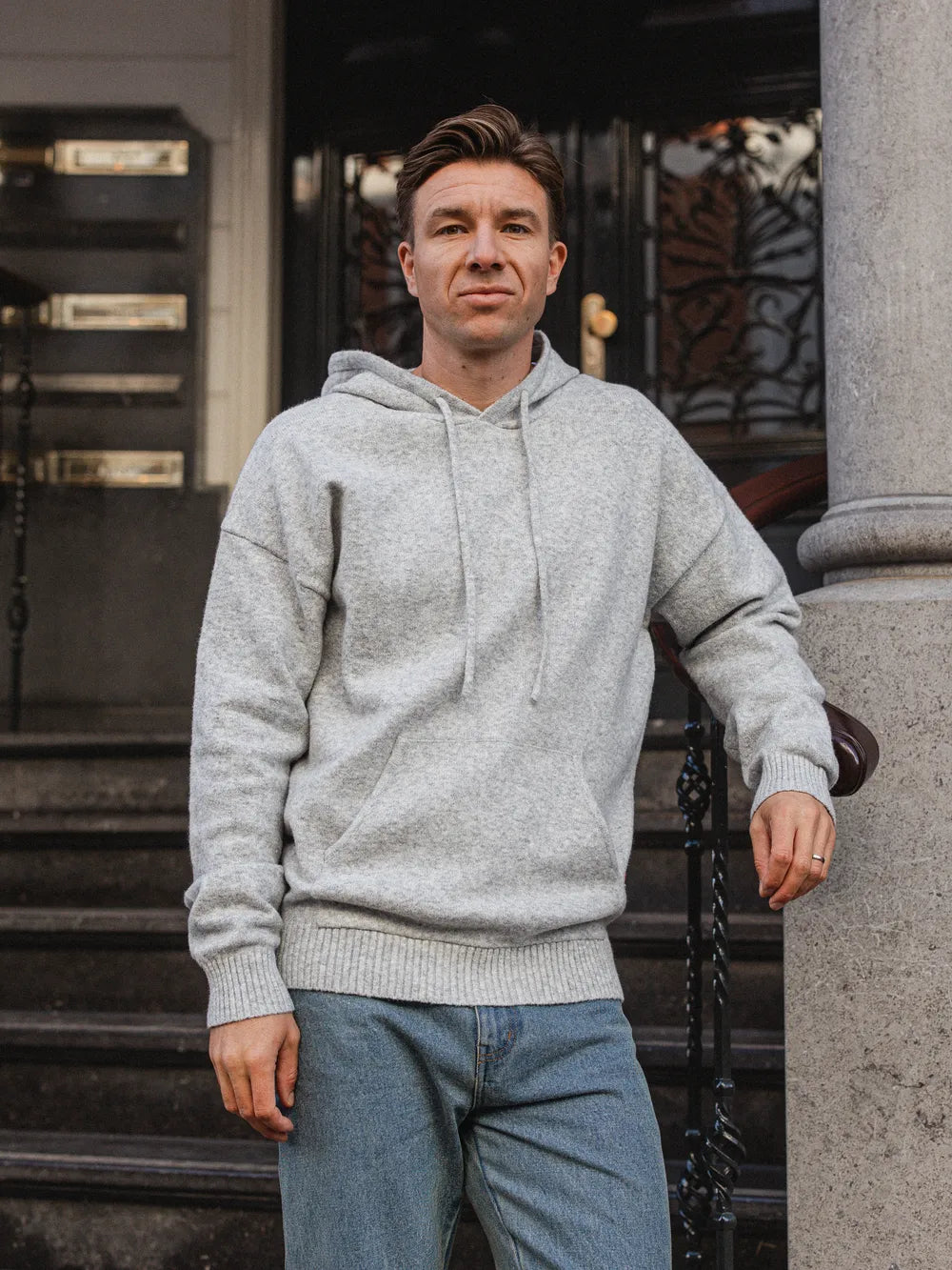 Light Grey Knit Hoodie