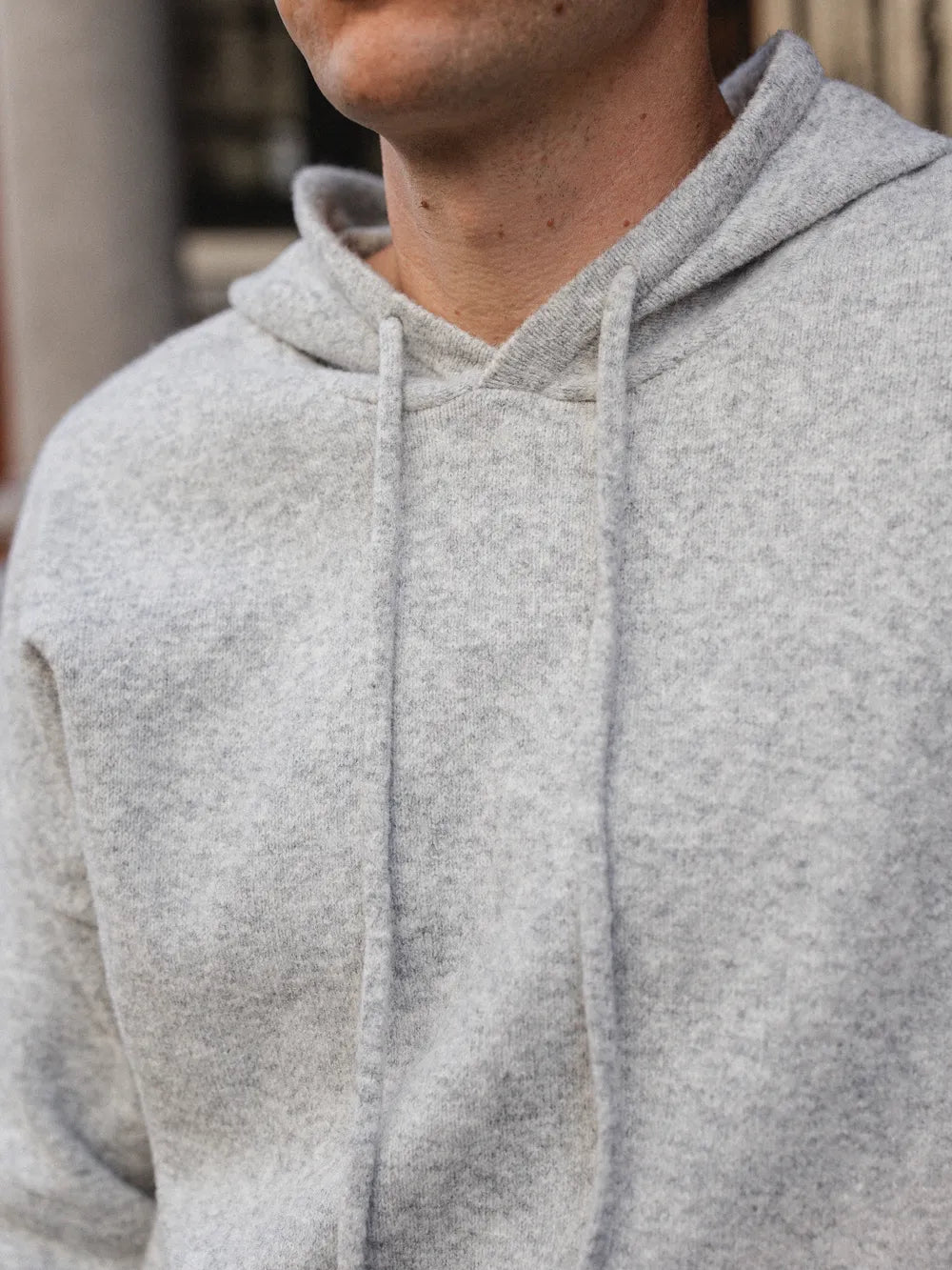 Light Grey Knit Hoodie