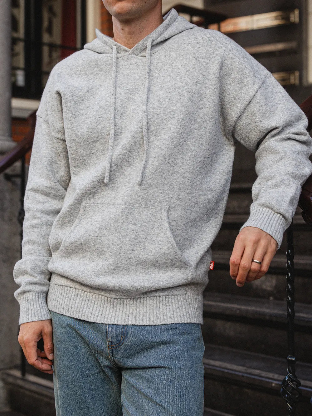 Light Grey Knit Hoodie