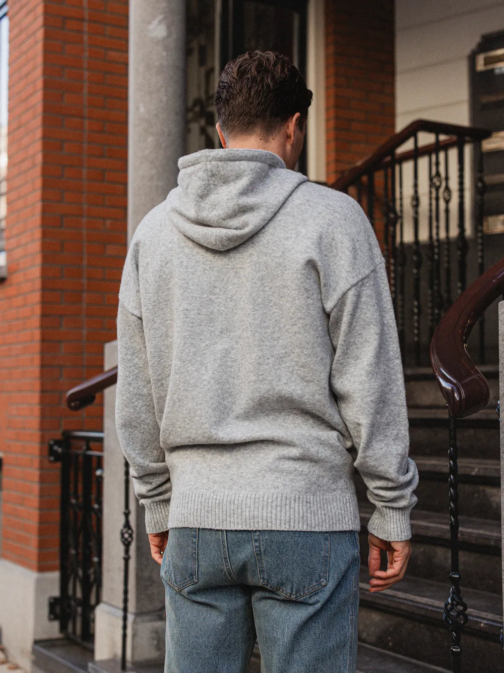 Light Grey Knit Hoodie