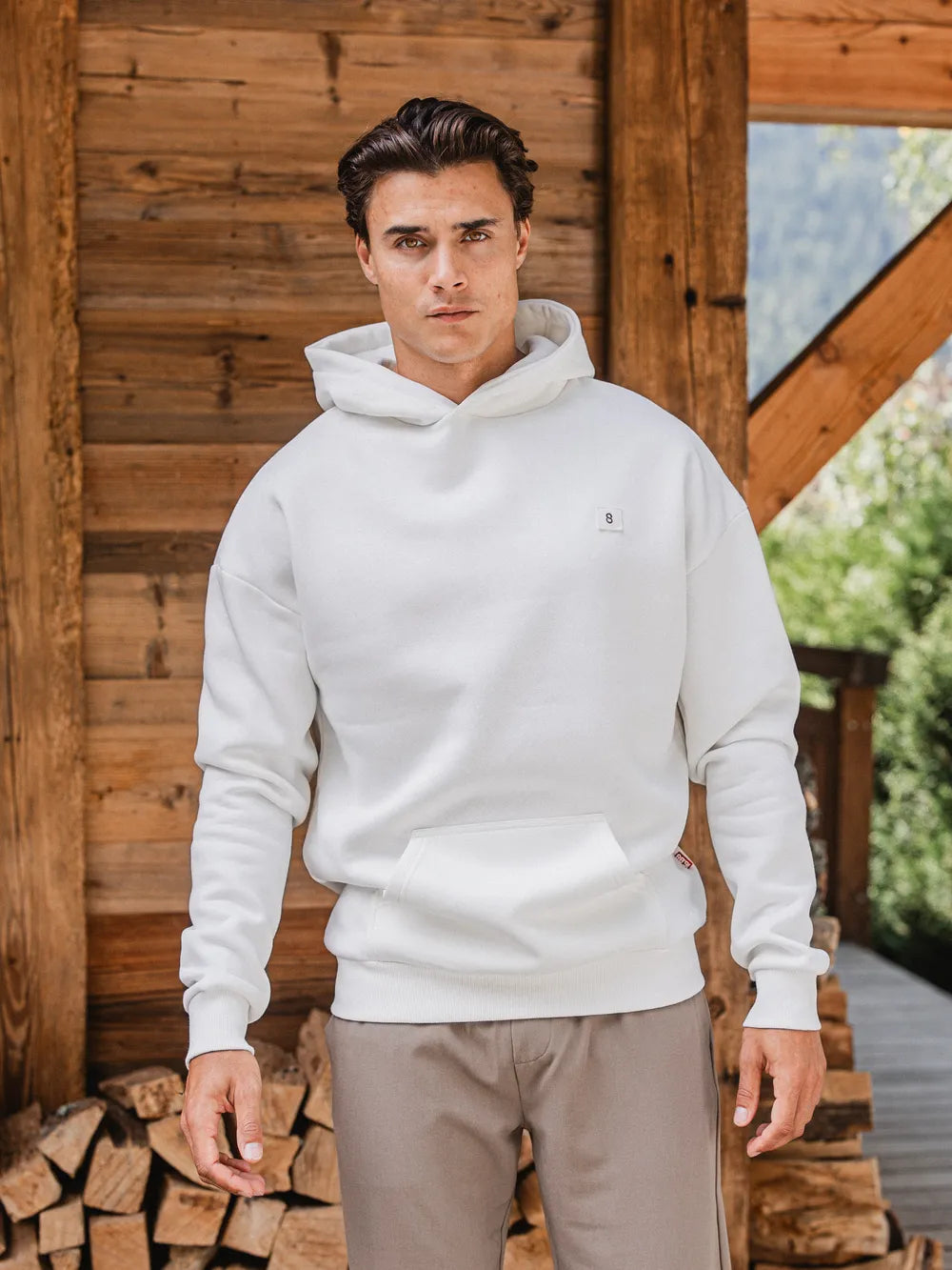 White Signature Oversized Hoodie