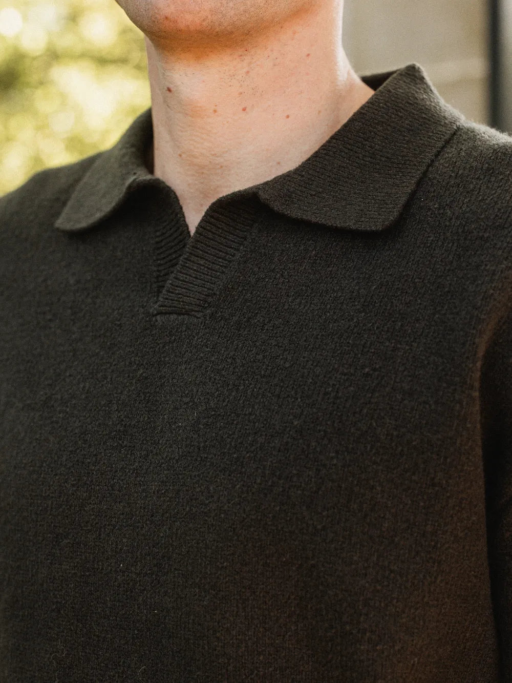 Army Knit V-Neck Polo