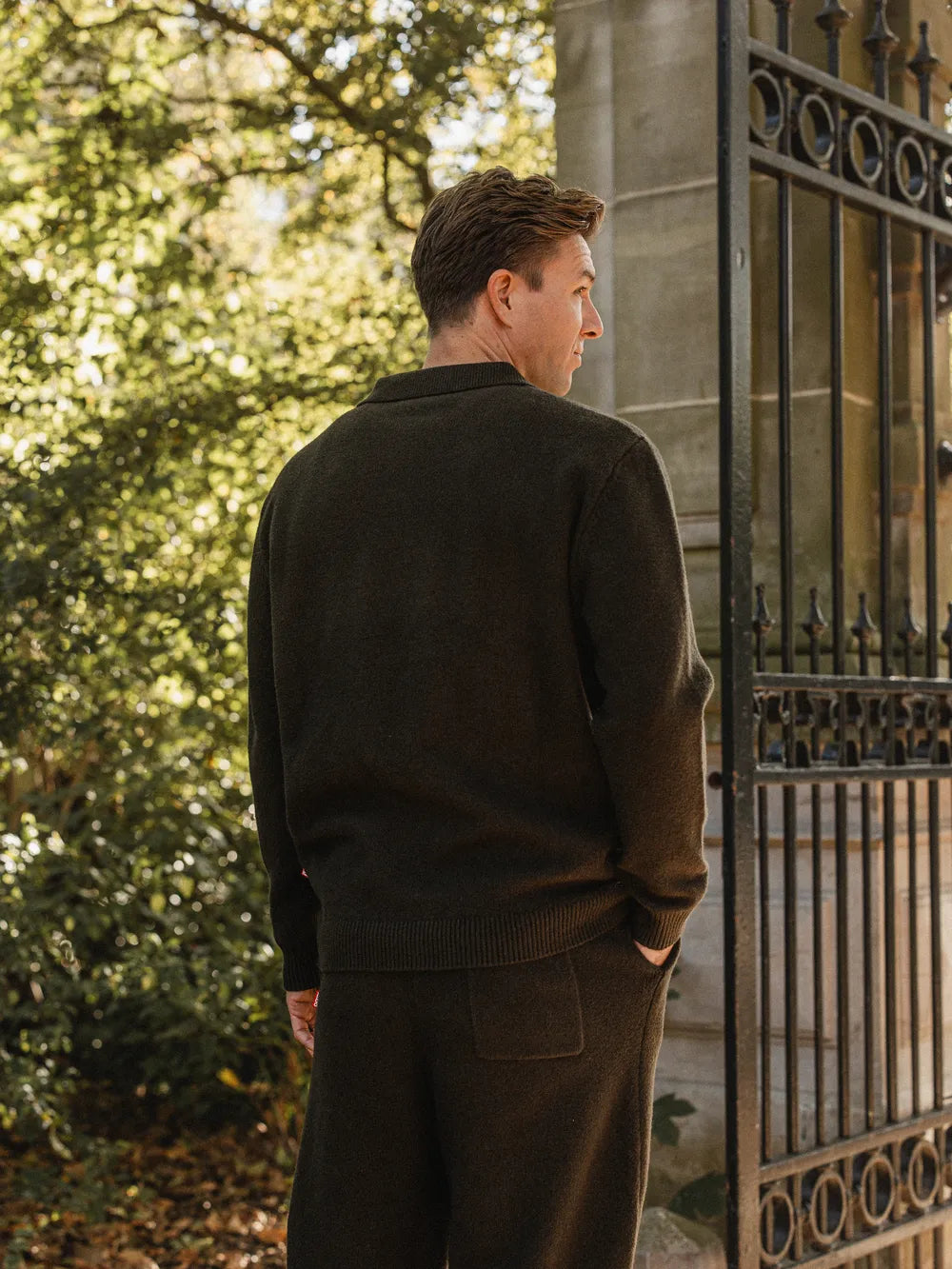 Army Knit V-Neck Polo