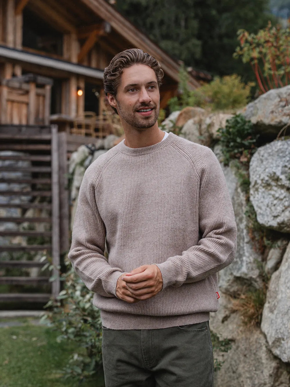 Brown Knit Oversized Raglan Sweater
