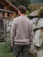 Brown Knit Oversized Raglan Sweater