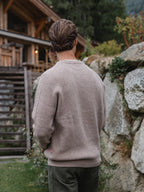Brown Knit Oversized Raglan Sweater