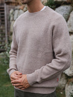 Brown Knit Oversized Raglan Sweater