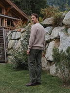 Brown Knit Oversized Raglan Sweater