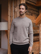 Brown Wool Crewneck Pullover