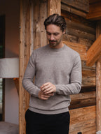 Brown Wool Crewneck Pullover