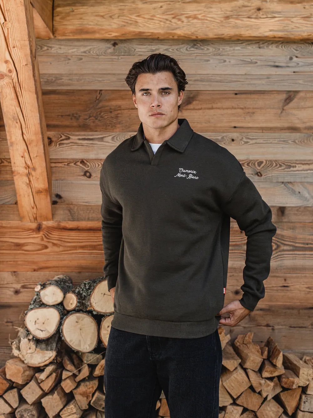 Green Chamonix V-Neck Polo Sweater