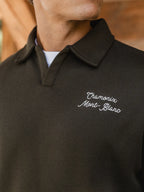 Grüner Chamonix V-Ausschnitt Polo-Pullover