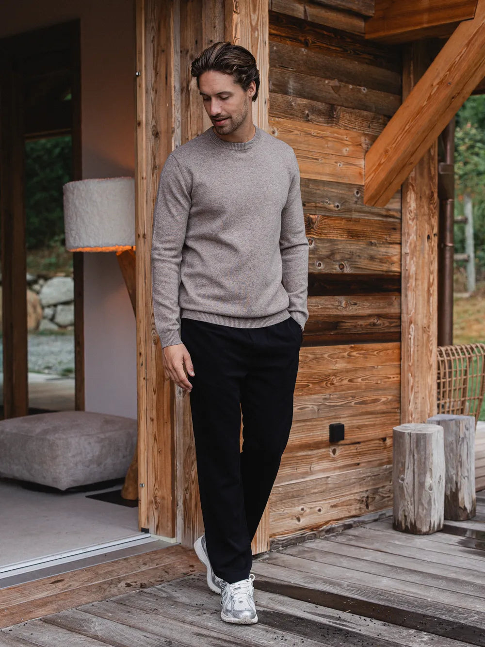 Brown Wool Crewneck Pullover