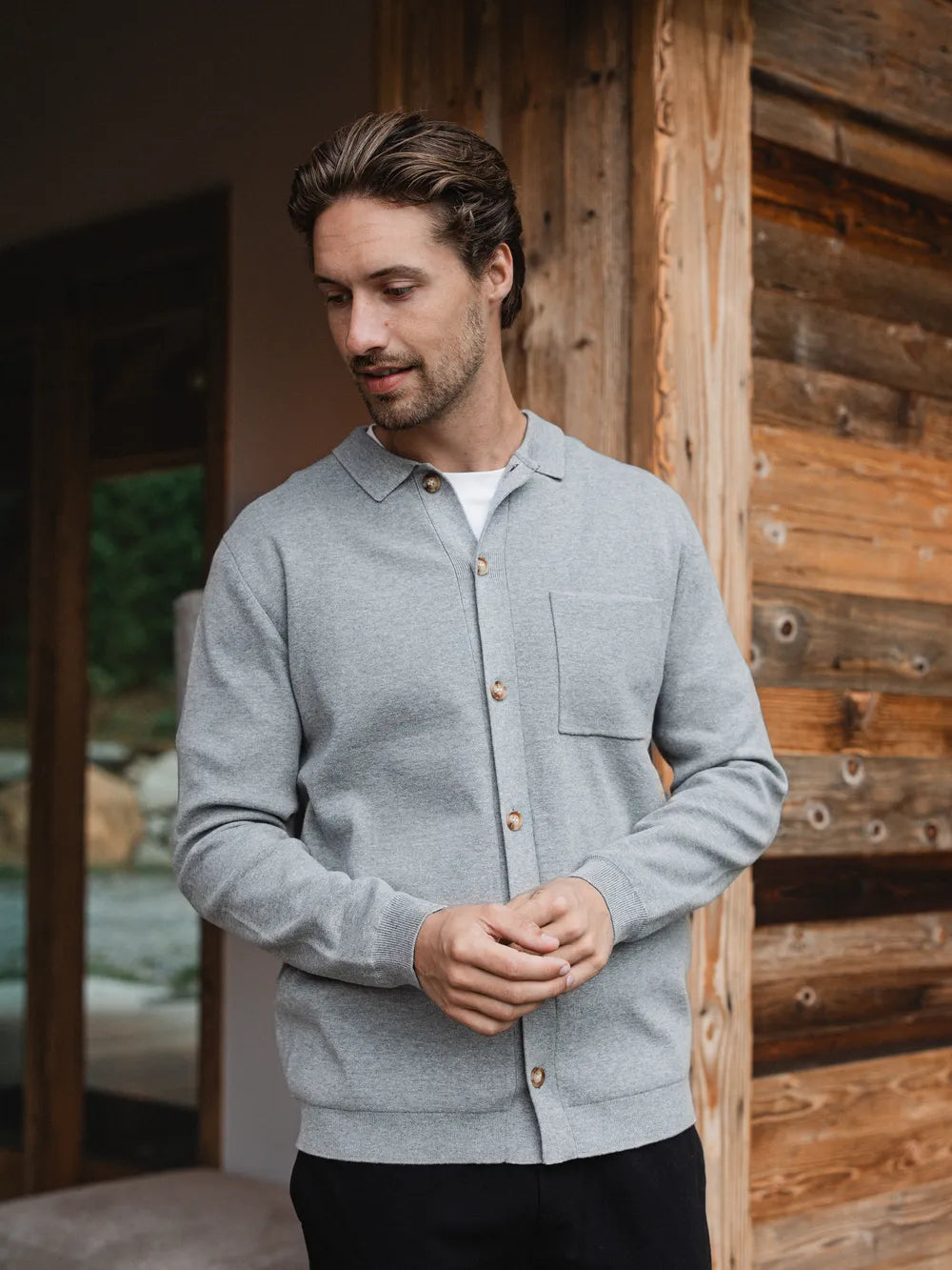 Grey Structured Button Vest