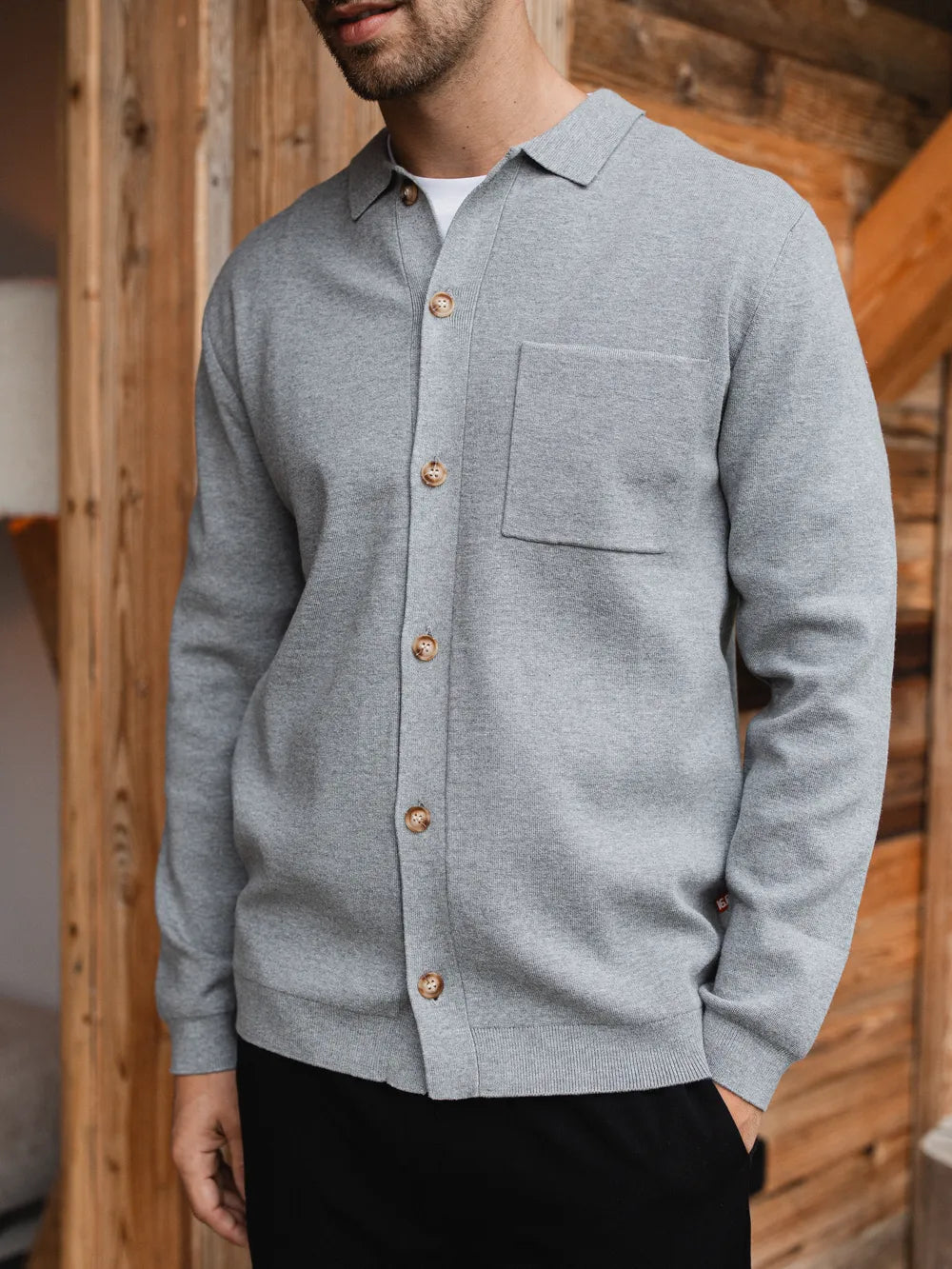 Grey Structured Button Vest