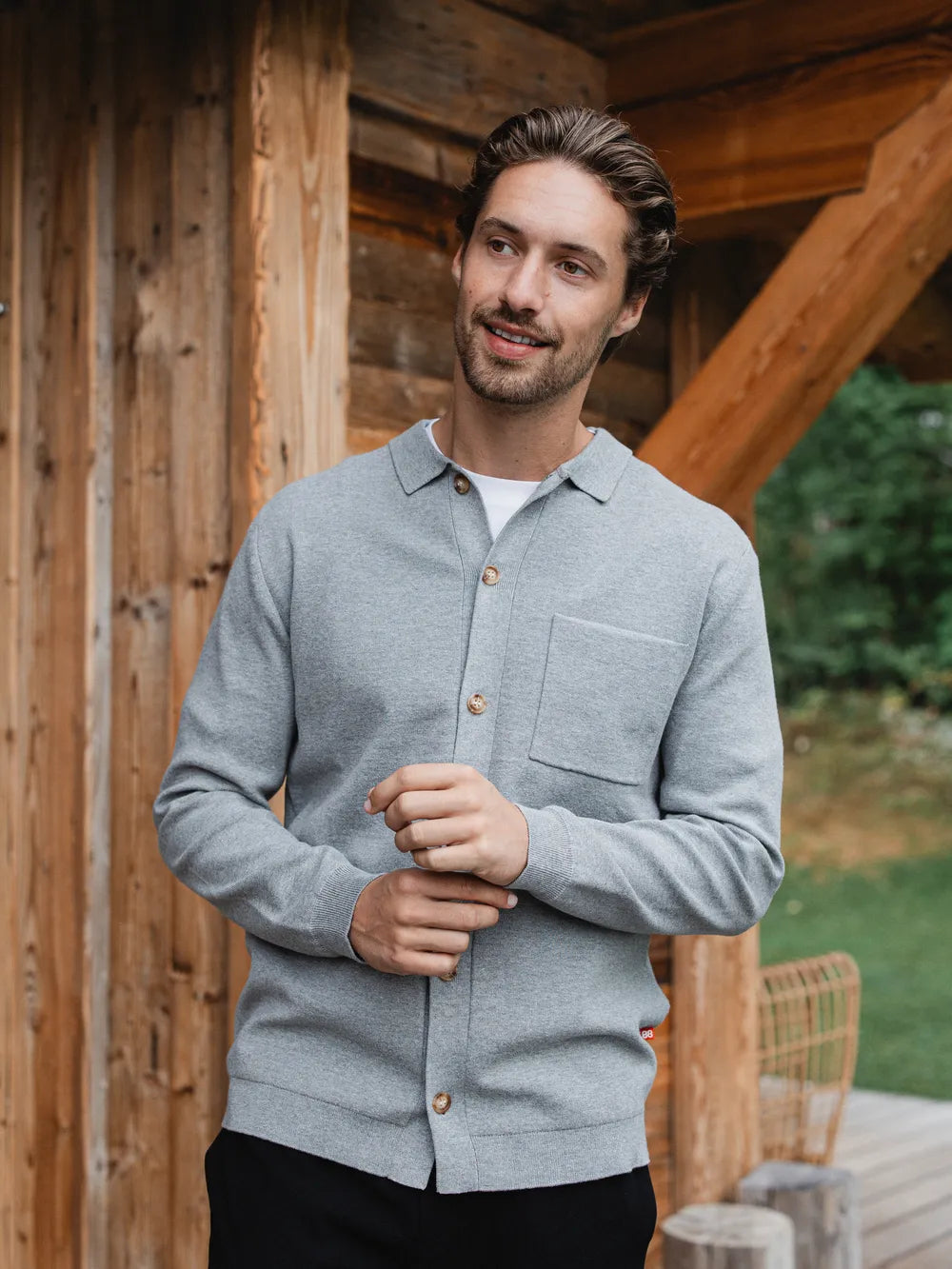 Grey Structured Button Vest