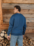 Blauer Alpine Oversize-Pullover