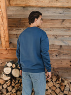 Blauer Alpine Oversize-Pullover