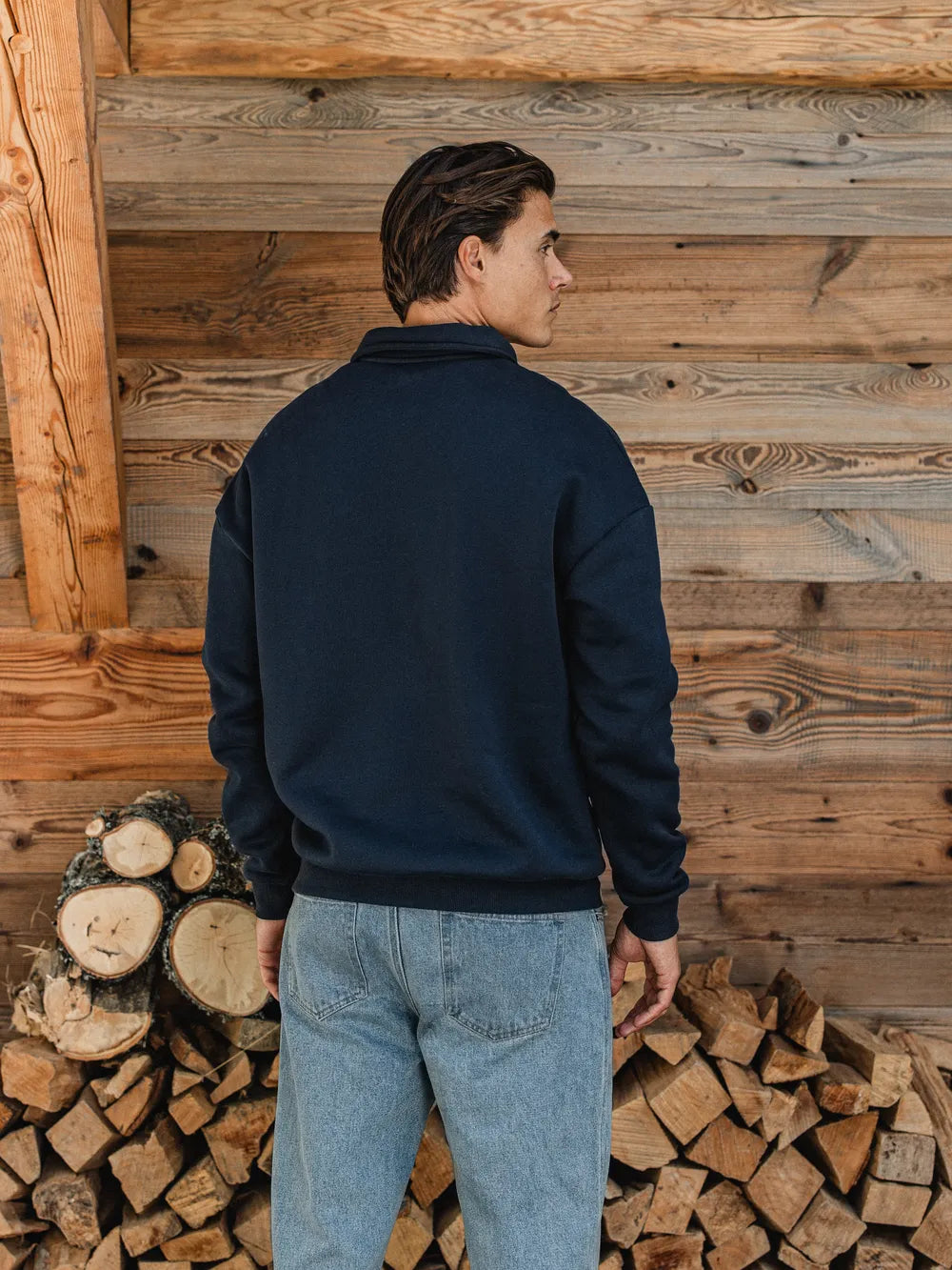 Navy Chamonix V-Neck Polo Sweater