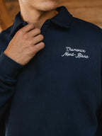 Navy Chamonix V-Neck Polo Sweater