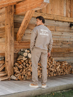 Dunkelbraune Melange-Jogginghose