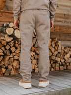 Dunkelbraune Melange-Jogginghose