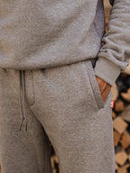 Dunkelbraune Melange-Jogginghose