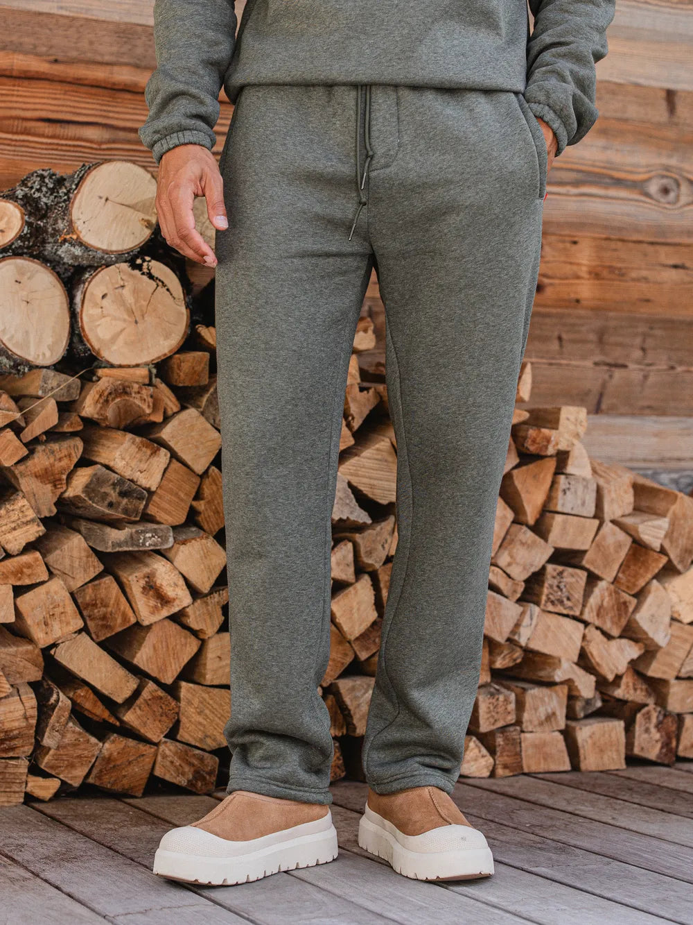 Green Melange Jogging Pants