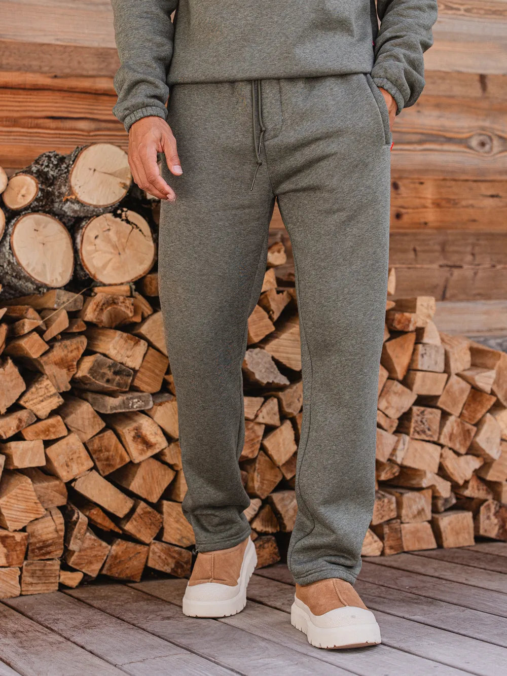 Green Melange Jogging Pants