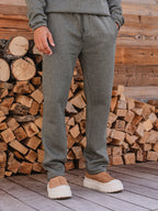 Grüne melierte Jogginghose