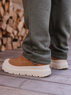 Grüne melierte Jogginghose