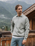 Light Green Polo Zipper Sweater