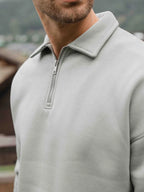 Light Green Polo Zipper Sweater