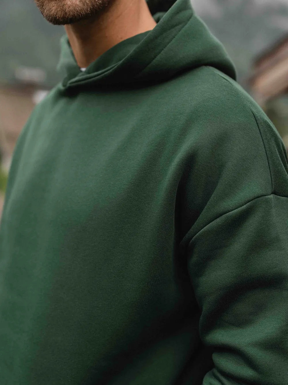 Green Basic Oversized Hoodie
