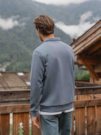 Blue Jersey Half Zip Polo