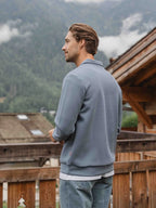 Blue Jersey Half Zip Polo