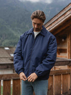 Navy Padded Coach Zip Jacket