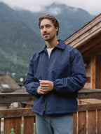 Navy Padded Coach Zip Jacket