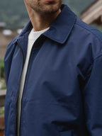 Navy Padded Coach Zip Jacket