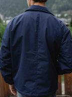 Navy Padded Coach Zip Jacket