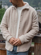 Beige Teddy-Overshirt