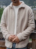 Beige Teddy-Overshirt